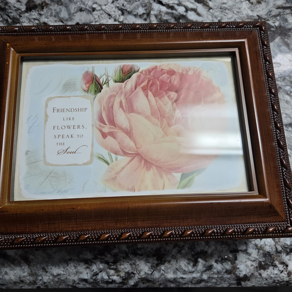 Wooden Musical Picture Frame Jewelry Box